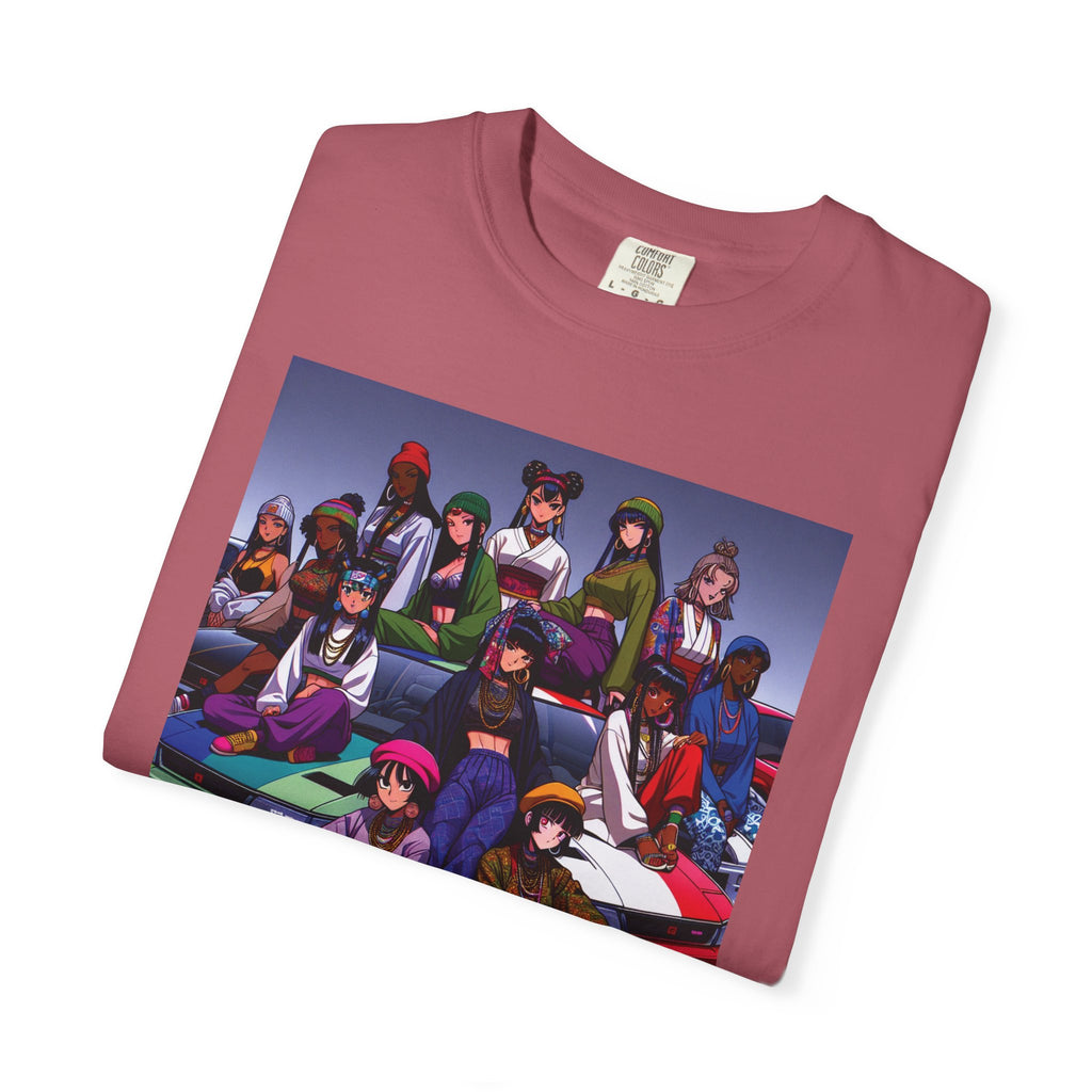 Drip Meets Drift Unisex Garment-Dyed T-Shirt, Anime Streetwear, Casual Style, Gift for Gamers, Unisex Fashion Tee