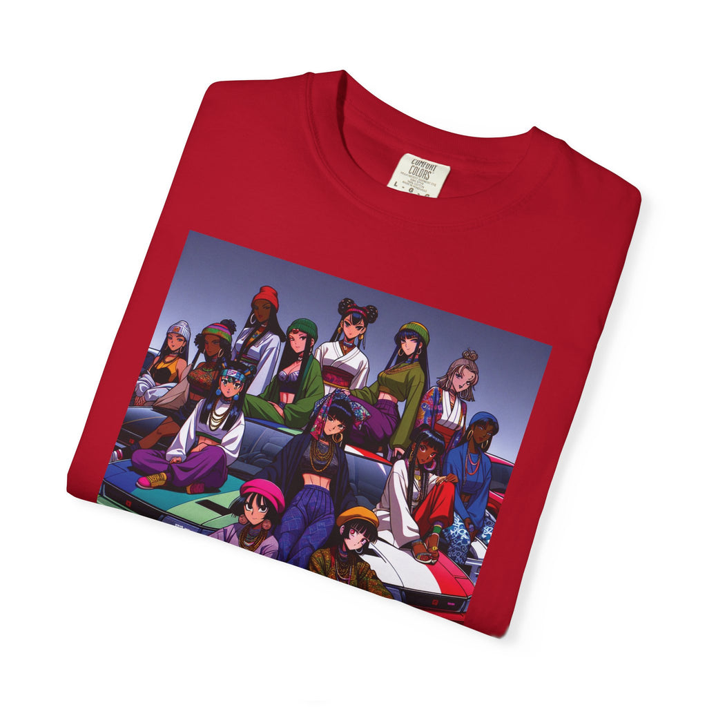 Drip Meets Drift Unisex Garment-Dyed T-Shirt, Anime Streetwear, Casual Style, Gift for Gamers, Unisex Fashion Tee