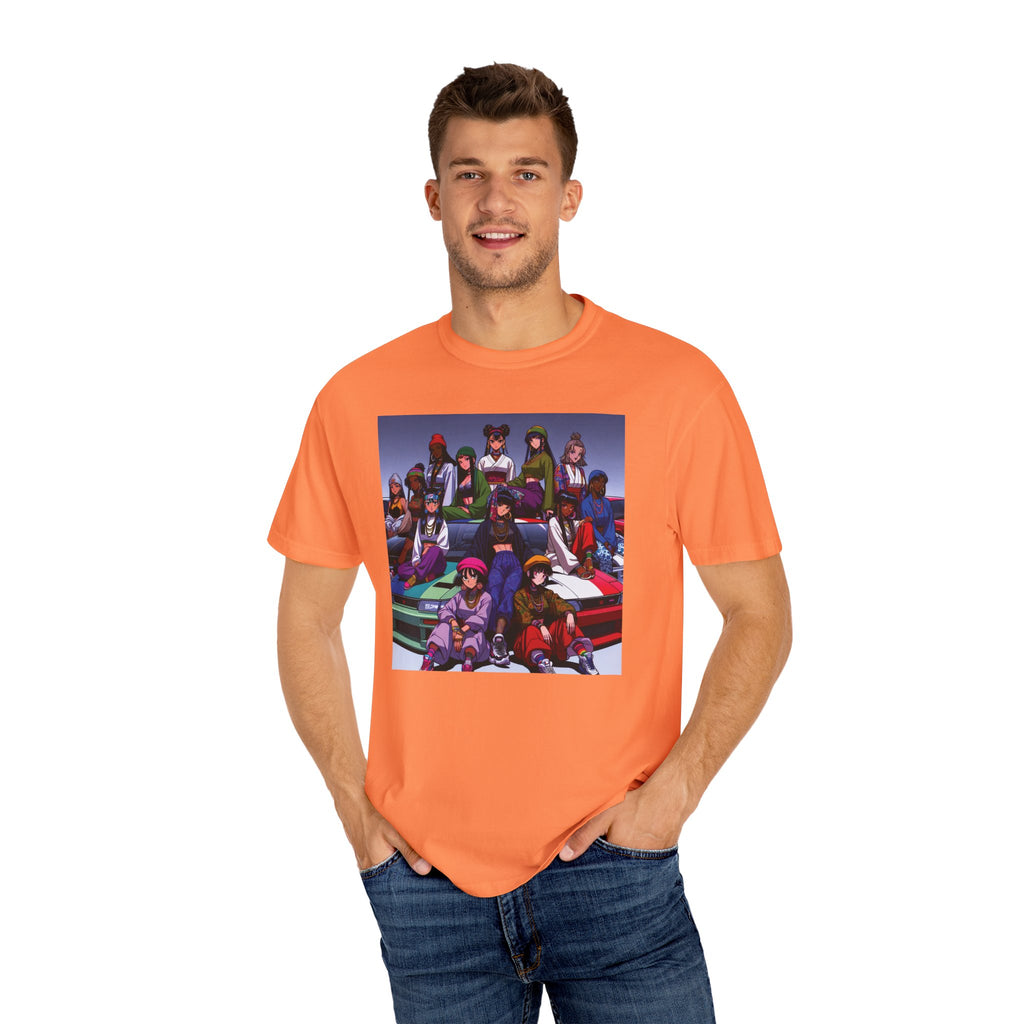 Drip Meets Drift Unisex Garment-Dyed T-Shirt, Anime Streetwear, Casual Style, Gift for Gamers, Unisex Fashion Tee
