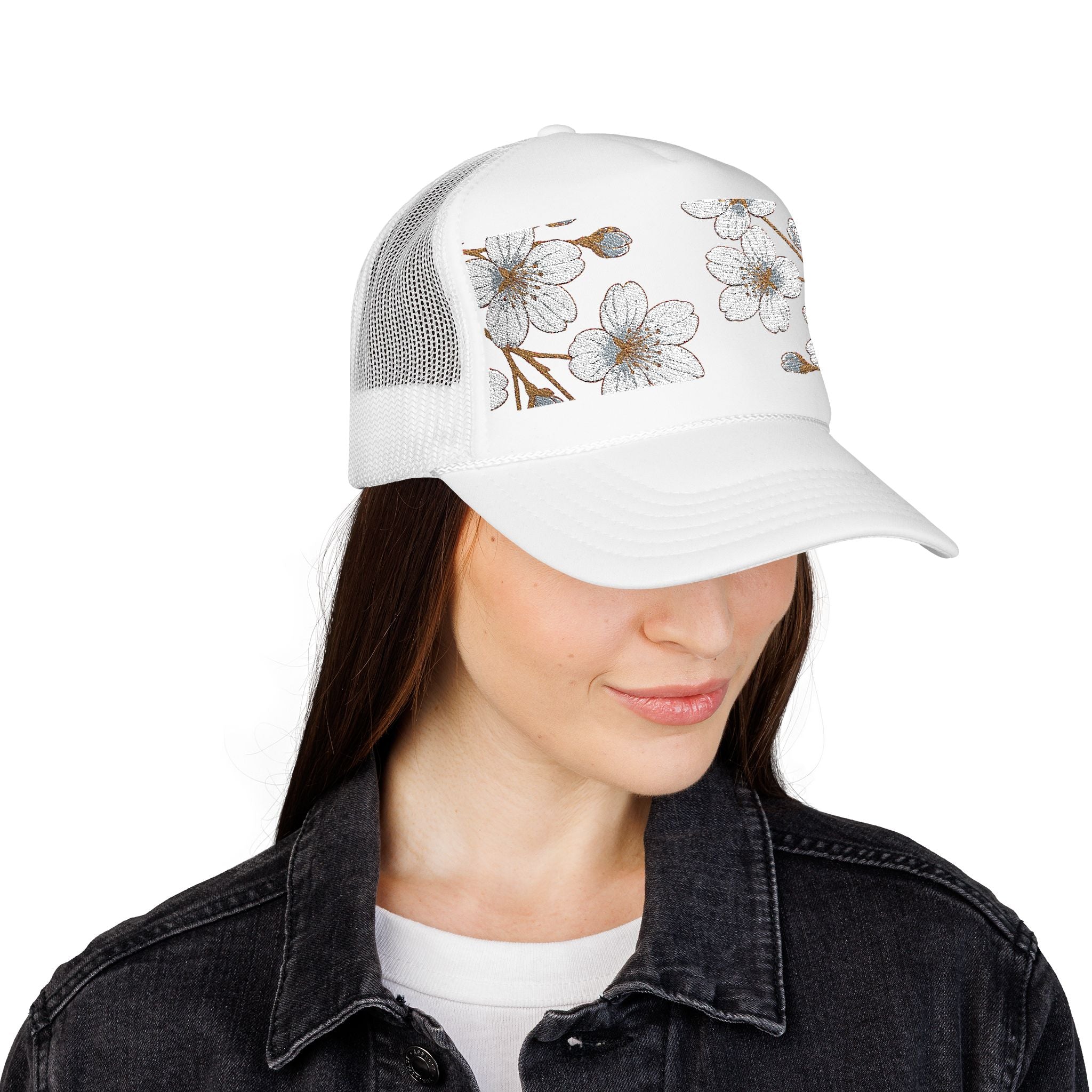 Trucker Hat - CM's Cherry Blossom Embroidery