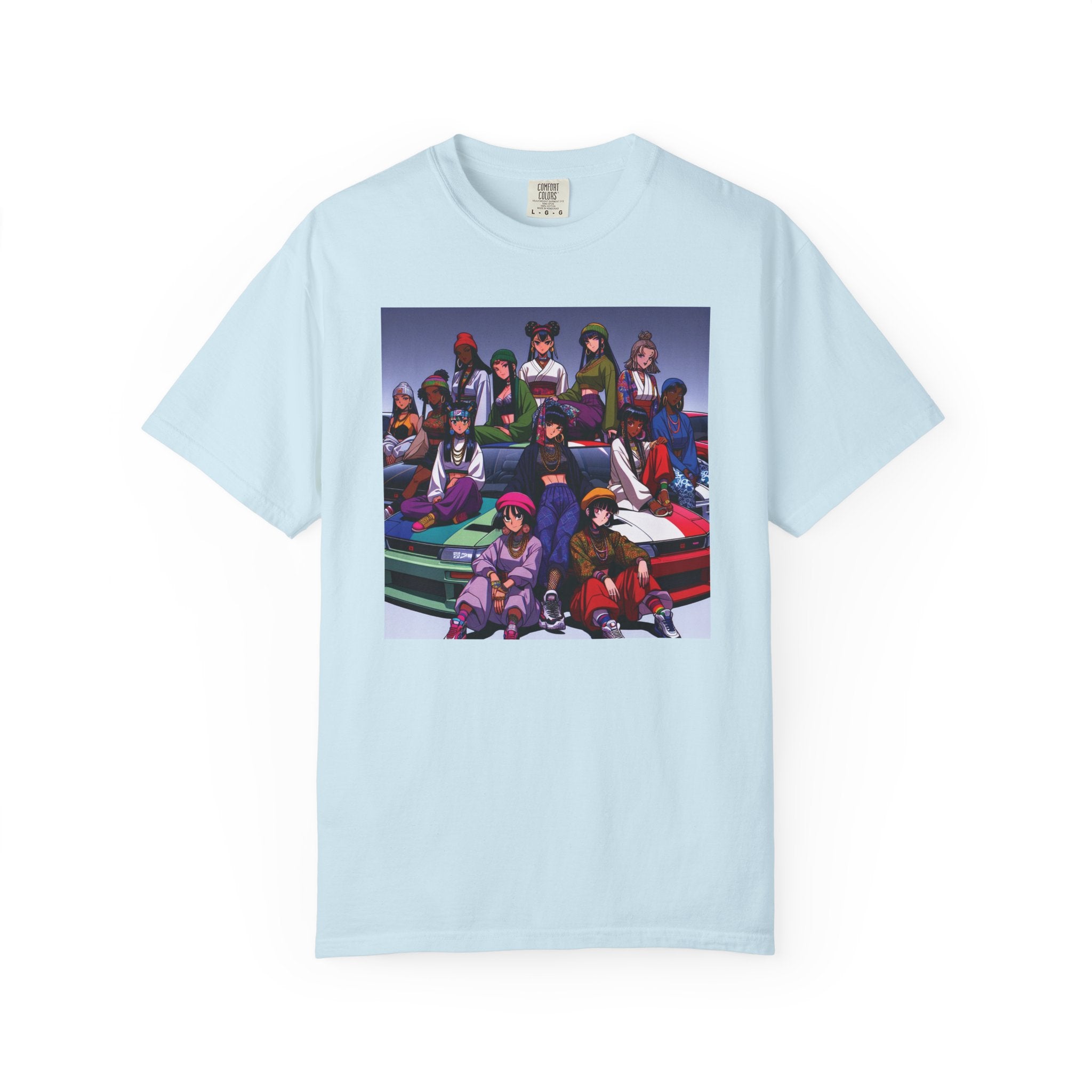 Drip Meets Drift Unisex Garment-Dyed T-Shirt, Anime Streetwear, Casual Style, Gift for Gamers, Unisex Fashion Tee