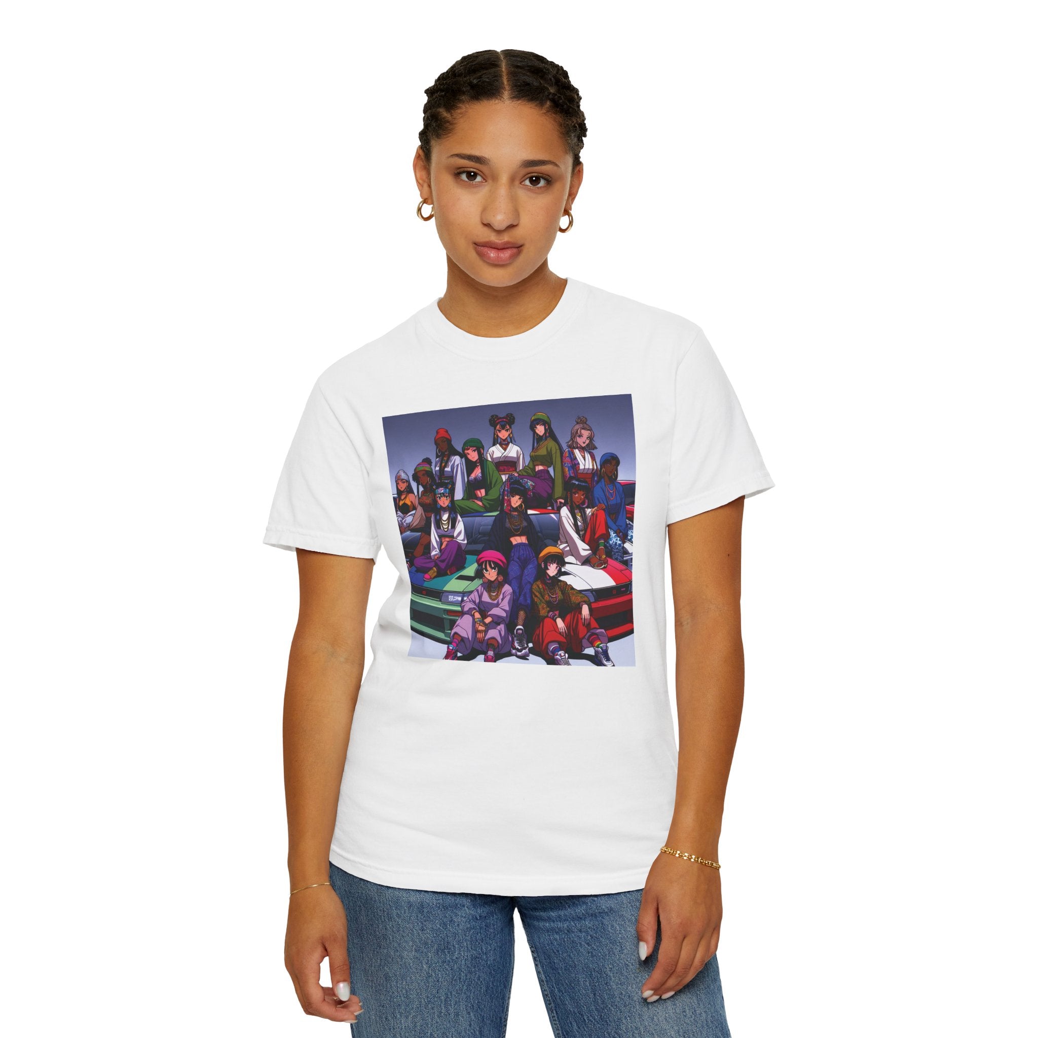 Drip Meets Drift Unisex Garment-Dyed T-Shirt, Anime Streetwear, Casual Style, Gift for Gamers, Unisex Fashion Tee