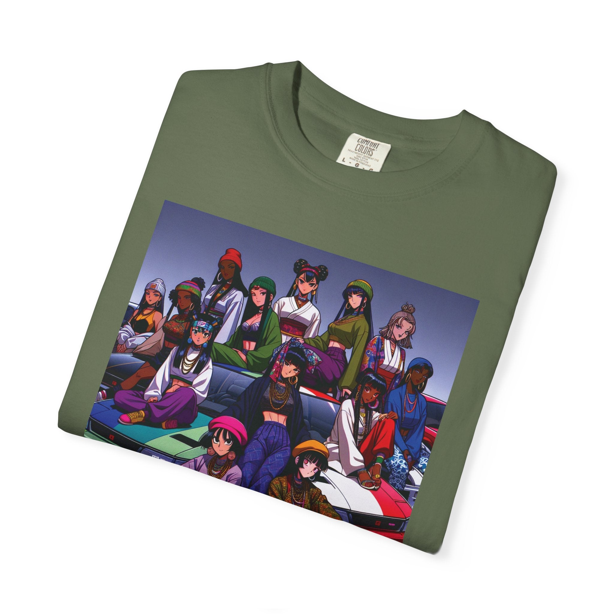 Drip Meets Drift Unisex Garment-Dyed T-Shirt, Anime Streetwear, Casual Style, Gift for Gamers, Unisex Fashion Tee