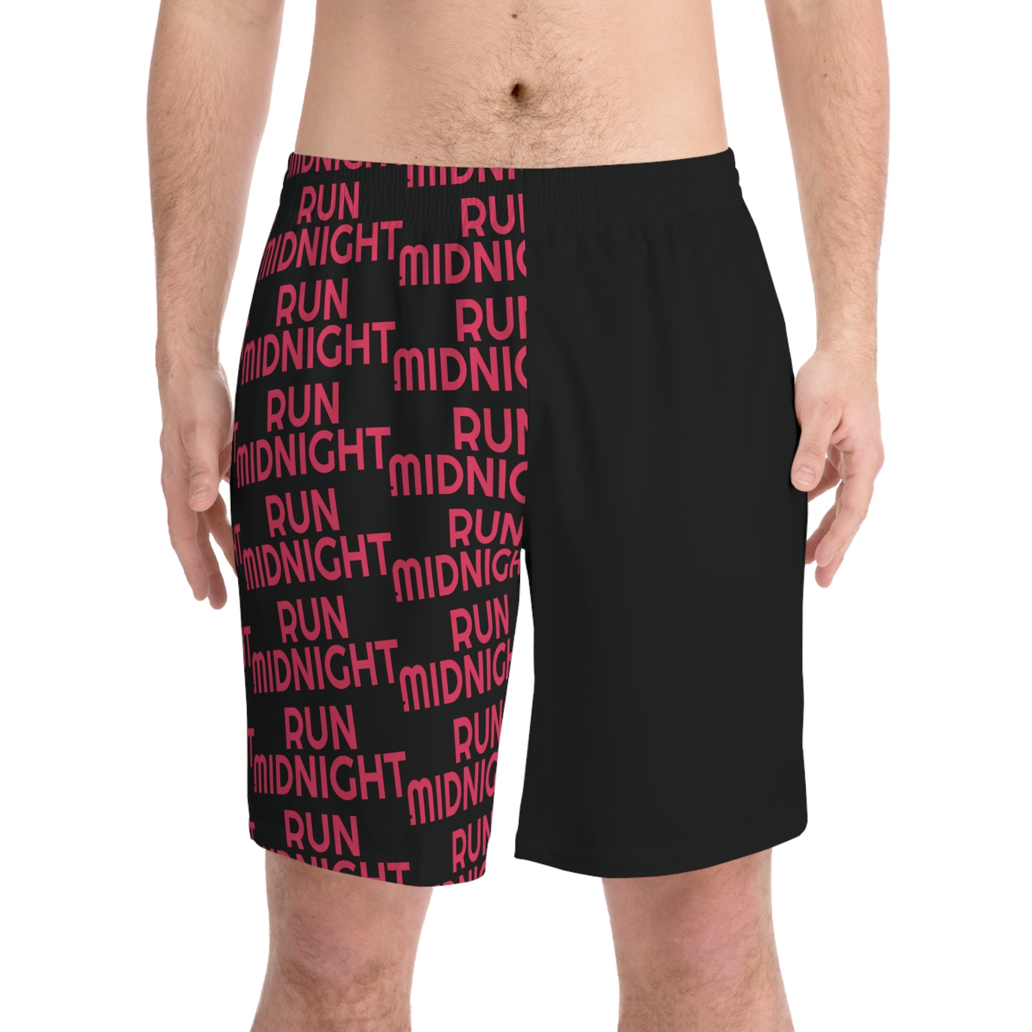 Midnight Run Men's Beach Shorts, Summer Swimwear, Vacation Shorts, Outdoor Activewear, Gift for Him, Comfortable Casual Shorts
