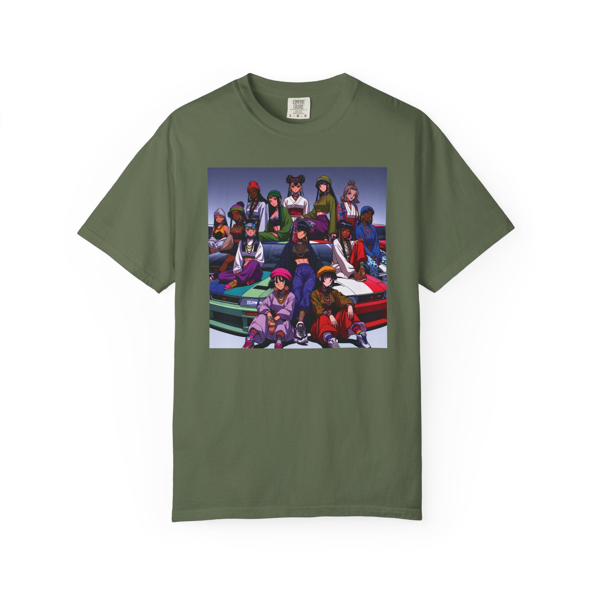 Drip Meets Drift Unisex Garment-Dyed T-Shirt, Anime Streetwear, Casual Style, Gift for Gamers, Unisex Fashion Tee