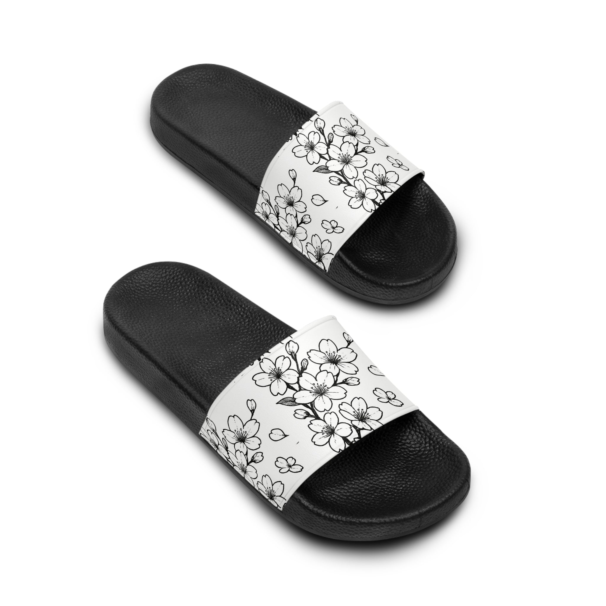 Women's CM’s Cherry Blossom Slide Sandals, Comfortable Summer Slippers, Casual Beach Footwear, Stylish Slip-Ons, Gift for Her