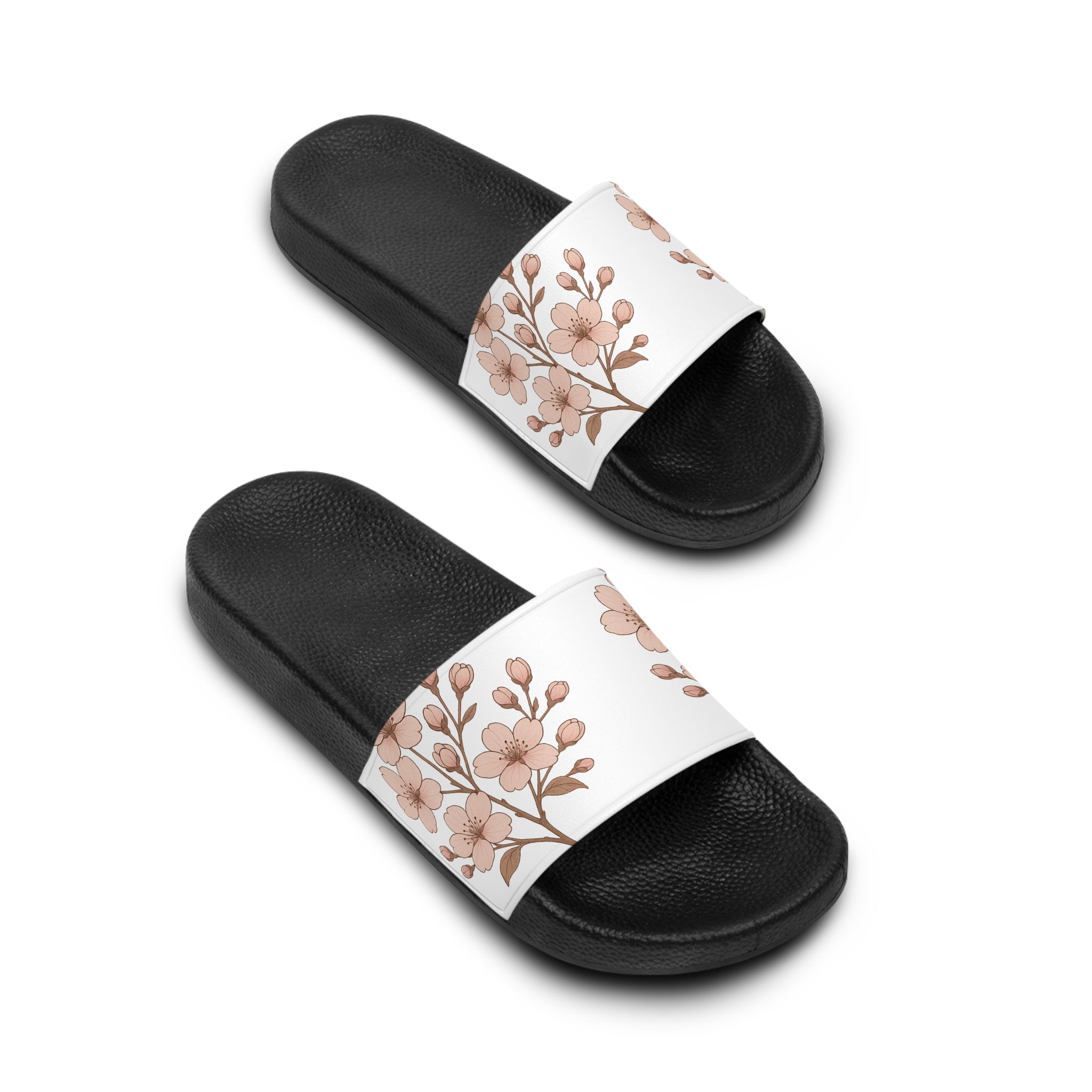 Women's CM’s Color Cherry Blossom Slide Sandals, Comfortable Summer Slippers, Casual Beach Footwear, Stylish Slip-Ons, Gift for Her