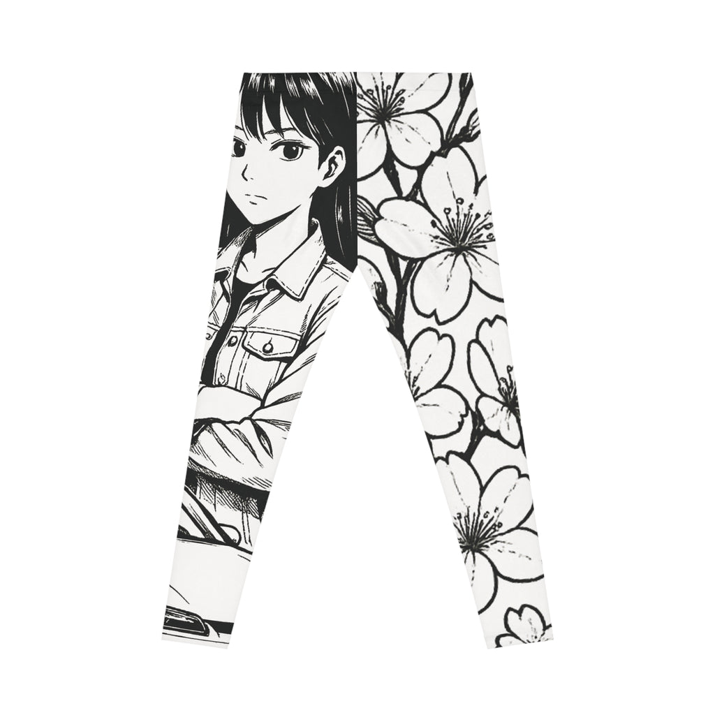 Women's CM’s Cherry Blossom Leggings, Stylish Activewear, Comfortable Everyday Pants, Artistic Leggings for Yoga, Casual Outfits