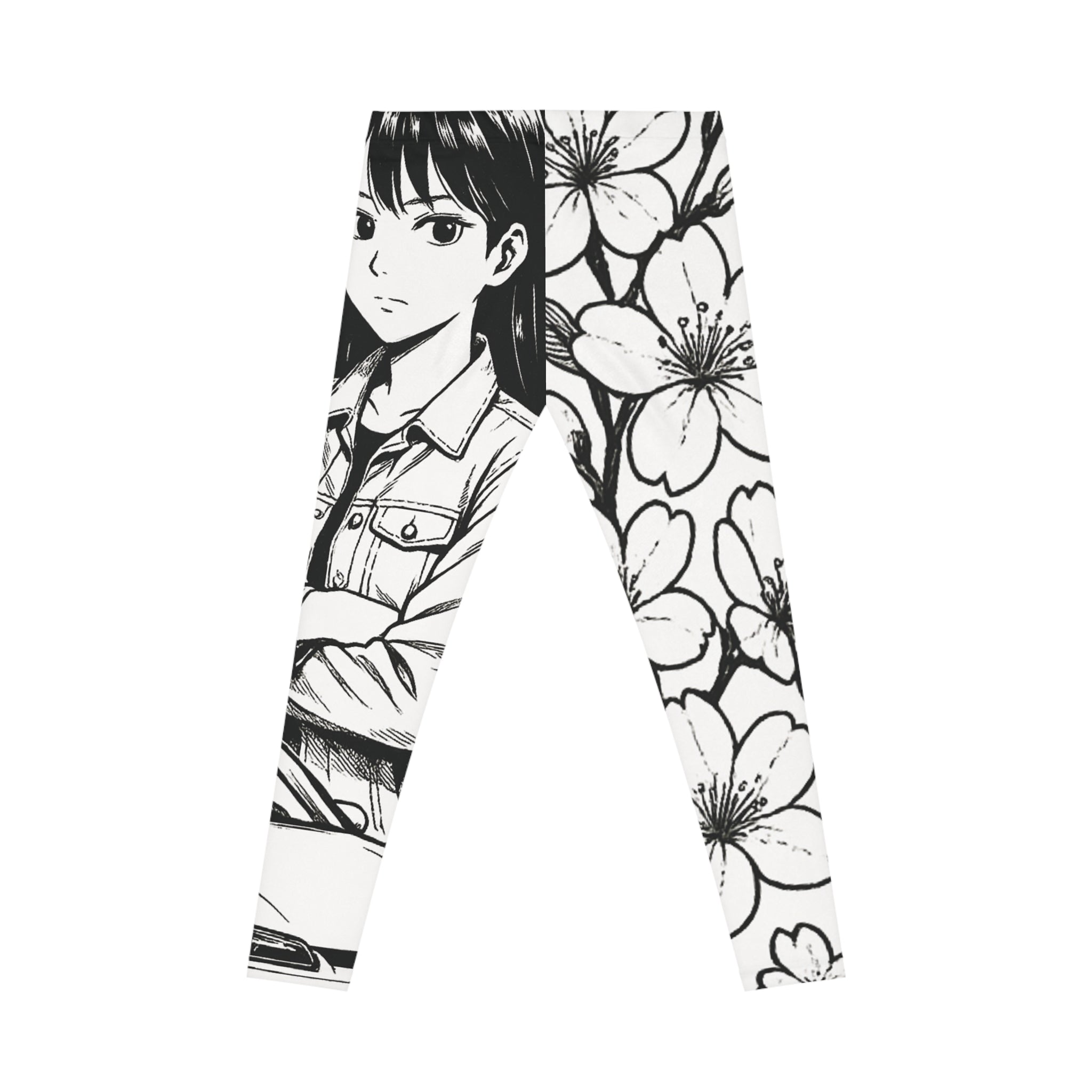 Women's CM’s Cherry Blossom Leggings, Stylish Activewear, Comfortable Everyday Pants, Artistic Leggings for Yoga, Casual Outfits