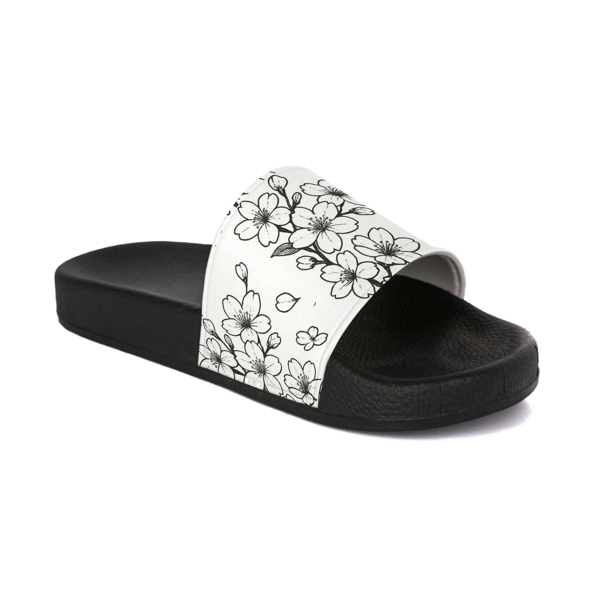 Women's CM’s Cherry Blossom Slide Sandals, Comfortable Summer Slippers, Casual Beach Footwear, Stylish Slip-Ons, Gift for Her