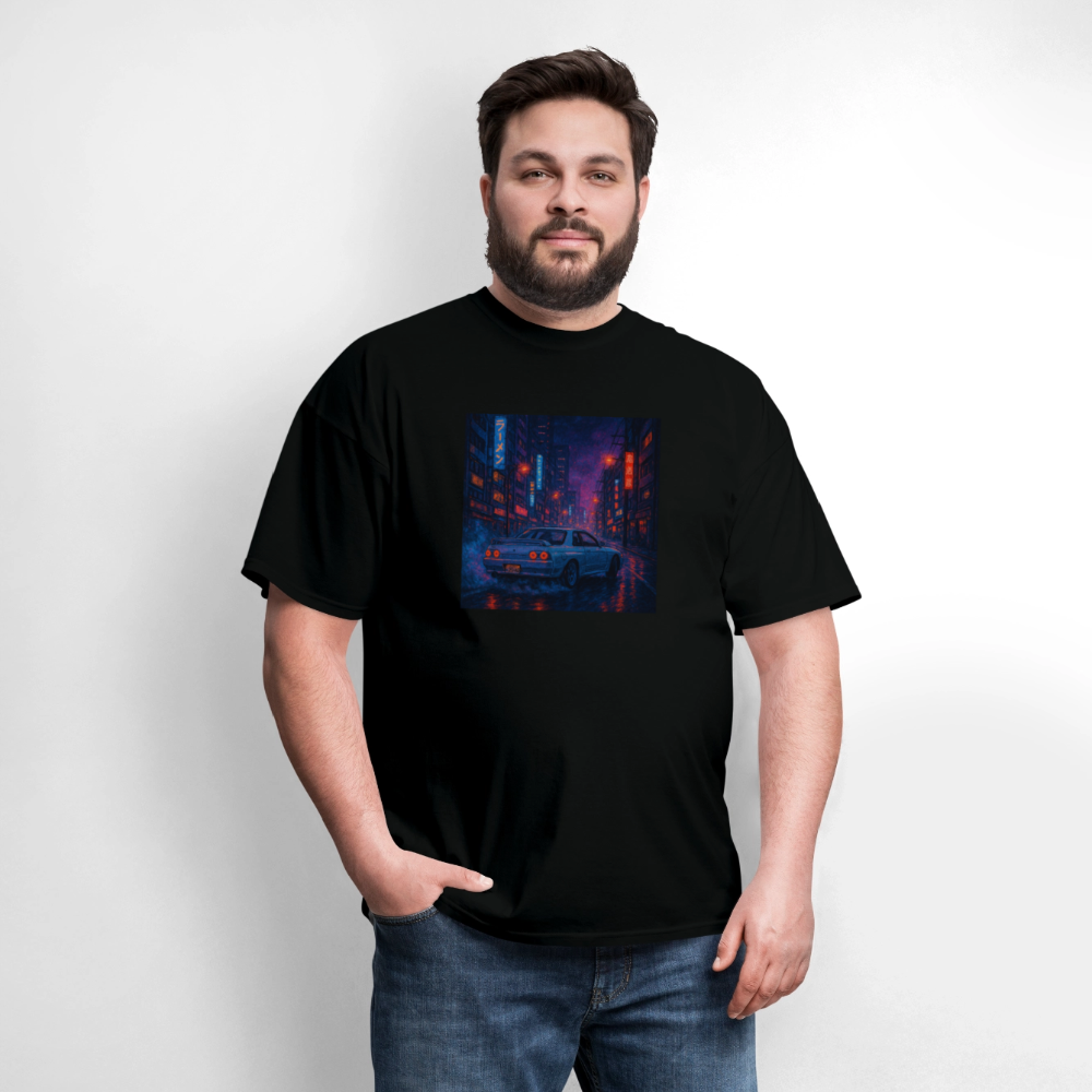 Midnight Run – Back Print Tee (White Text) - black