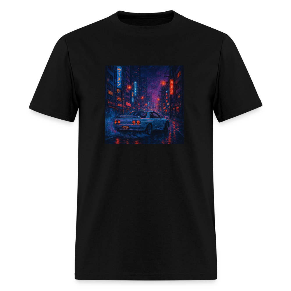 Midnight Run – Back Print Tee (White Text) - black