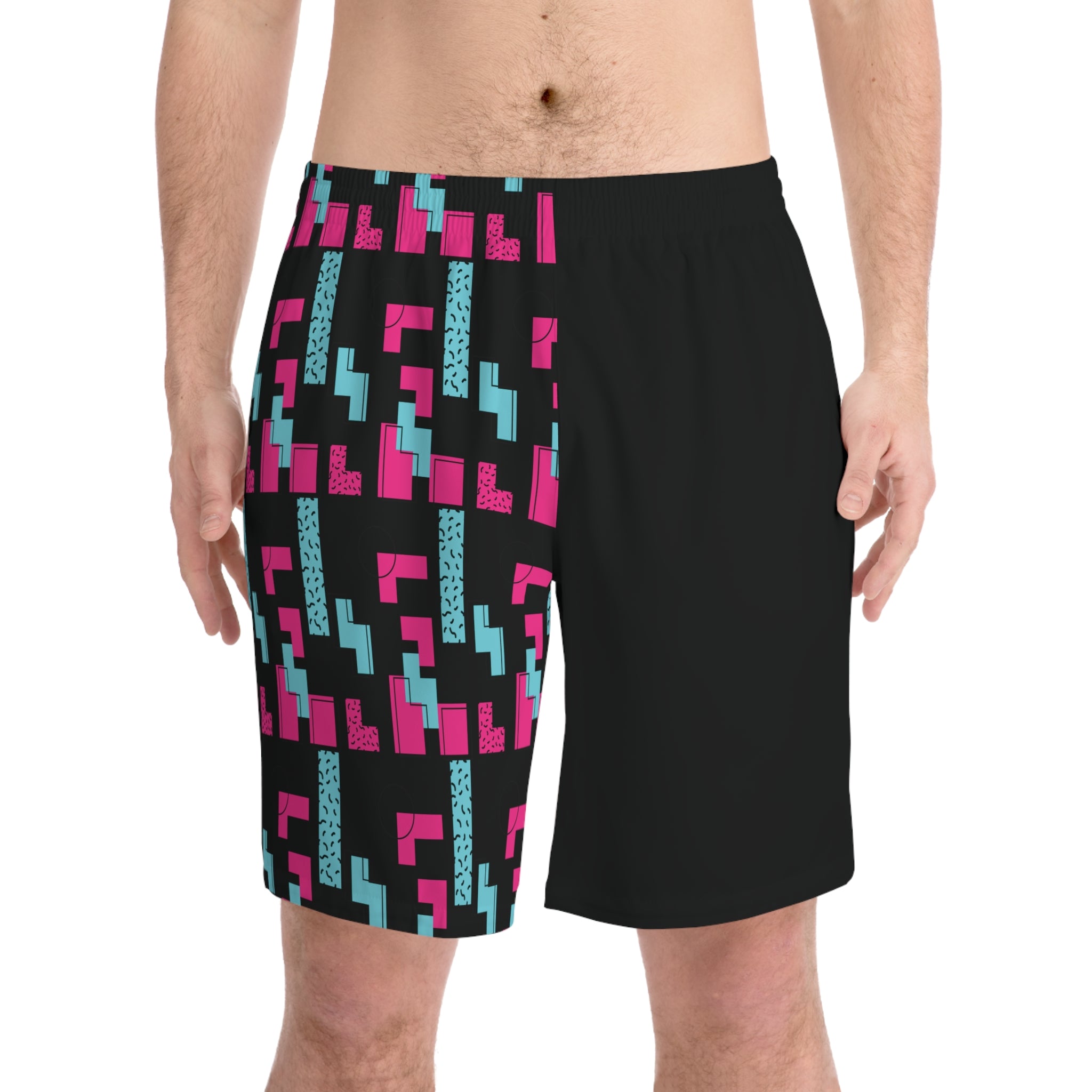 Midnight Run Men's Beach Shorts, Summer Swimwear, Vacation Shorts, Outdoor Activewear, Gift for Him, Comfortable Casual Shorts