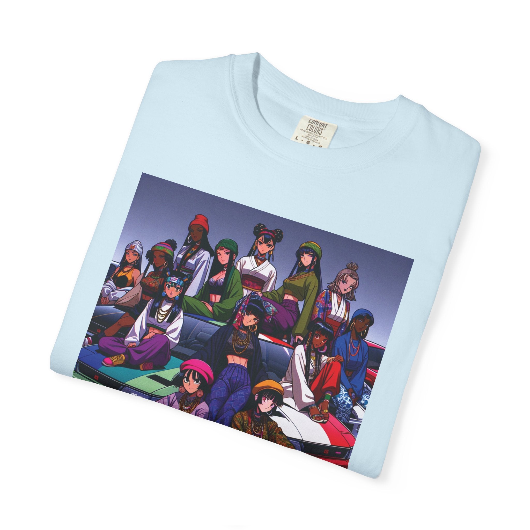 Drip Meets Drift Unisex Garment-Dyed T-Shirt, Anime Streetwear, Casual Style, Gift for Gamers, Unisex Fashion Tee