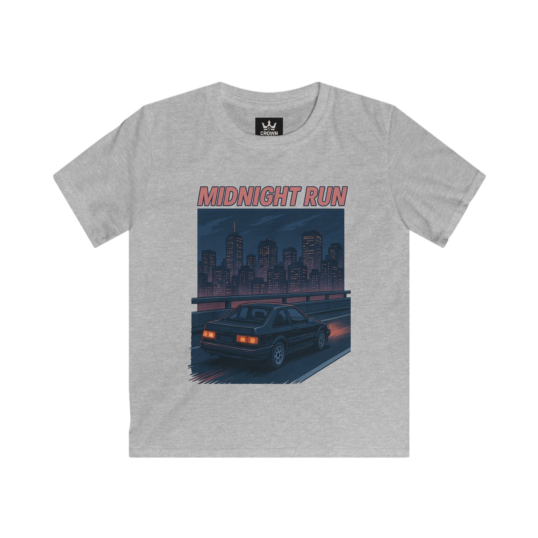 Retro Cityscape Kids Tee, Vintage Car Shirt, Midnight Run Graphic Tee, Cool Summer Kids Apparel, Perfect Gift for Young Drivers