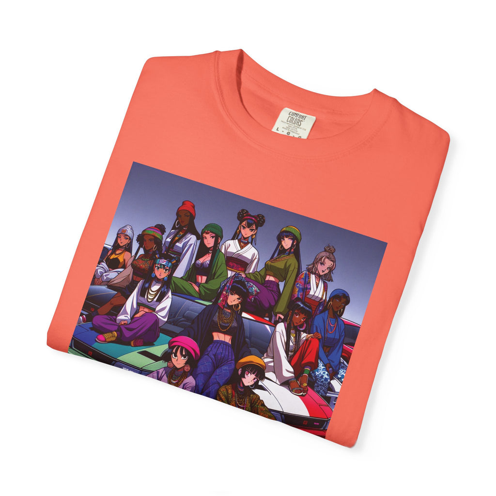 Drip Meets Drift Unisex Garment-Dyed T-Shirt, Anime Streetwear, Casual Style, Gift for Gamers, Unisex Fashion Tee