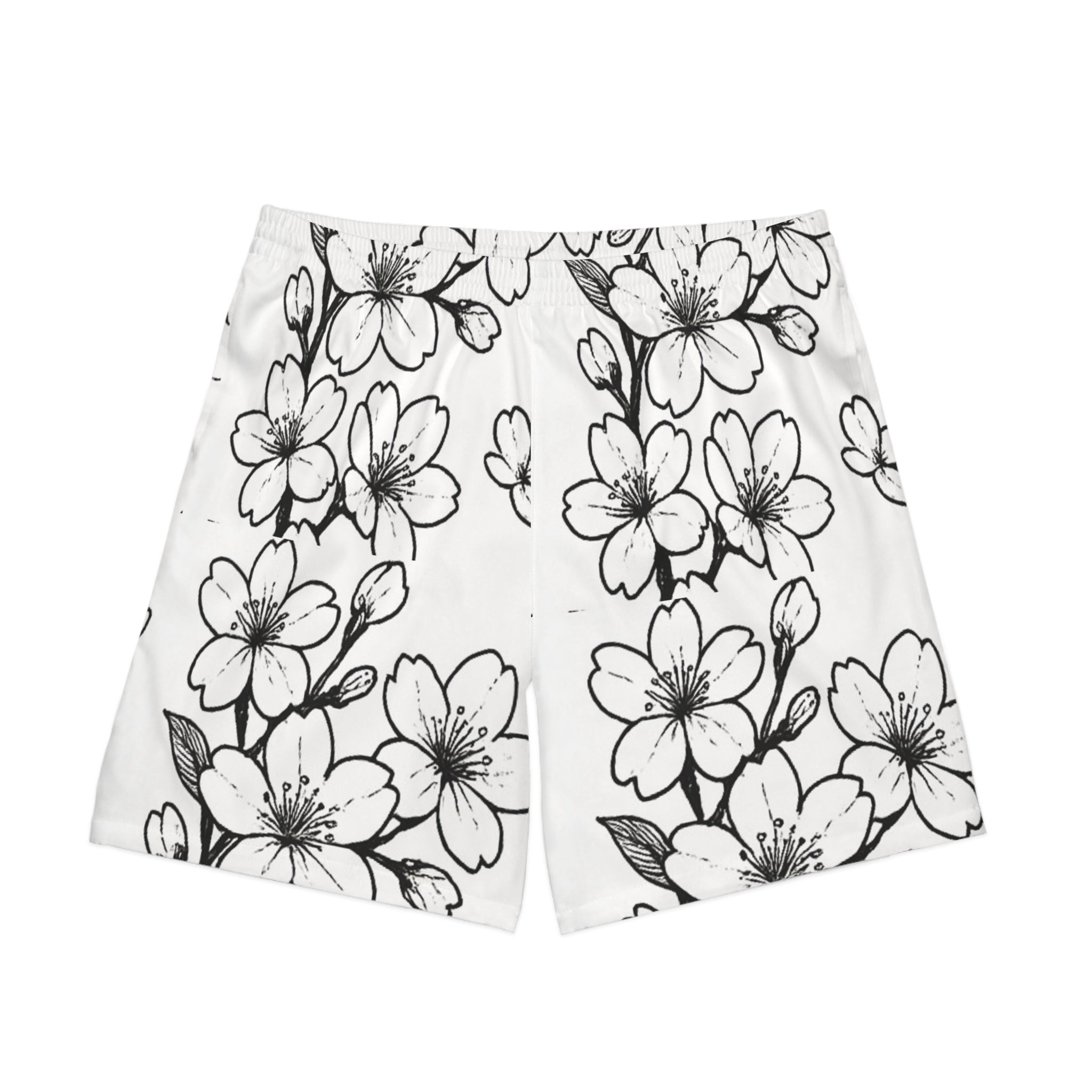 CM’s Cherry Blossom Men's Beach Shorts, Summer Swimwear, Vacation Shorts, Outdoor Activewear, Gift for Him, Comfortable Casual Shorts