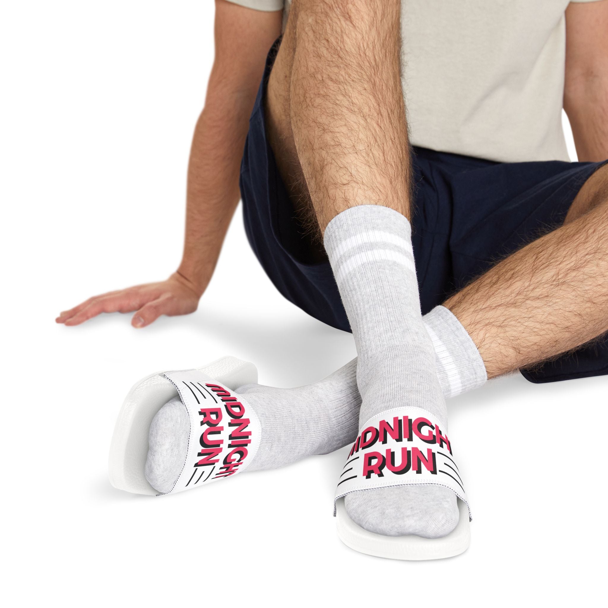 Midnight Run Sandals: Fun Removable-Strap Sandals for Summer Adventures, Beach Days, Casual Outings, Gift for Sporty Men, Relaxed Vibe