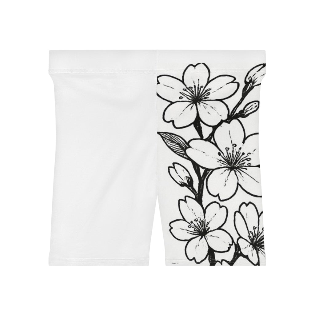 Women's CM’s Cherry Blossom Biker Shorts, Athletic Shorts, Fitness Apparel, Summer Activewear, Trendy Yoga Gear