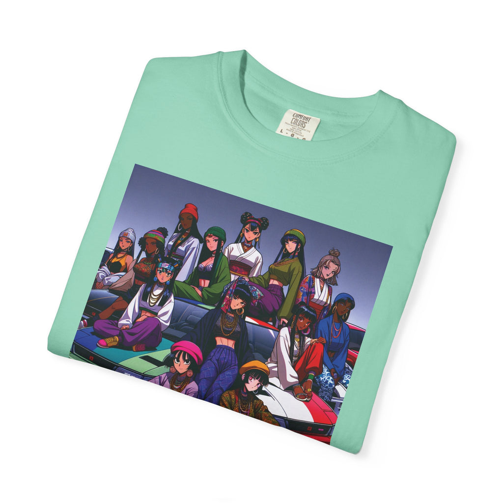 Drip Meets Drift Unisex Garment-Dyed T-Shirt, Anime Streetwear, Casual Style, Gift for Gamers, Unisex Fashion Tee