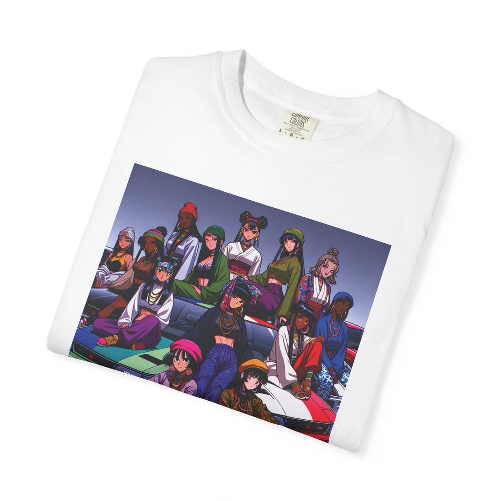 Drip Meets Drift Unisex Garment-Dyed T-Shirt, Anime Streetwear, Casual Style, Gift for Gamers, Unisex Fashion Tee