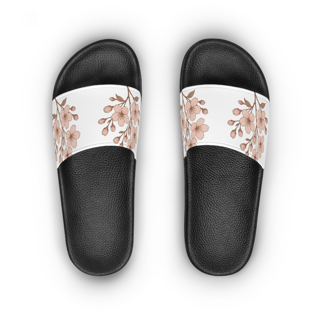 Women's CM’s Color Cherry Blossom Slide Sandals, Comfortable Summer Slippers, Casual Beach Footwear, Stylish Slip-Ons, Gift for Her