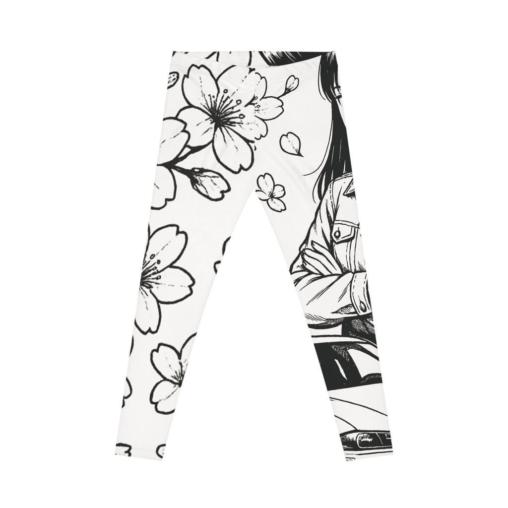 Women's CM’s Cherry Blossom Leggings, Stylish Activewear, Comfortable Everyday Pants, Artistic Leggings for Yoga, Casual Outfits