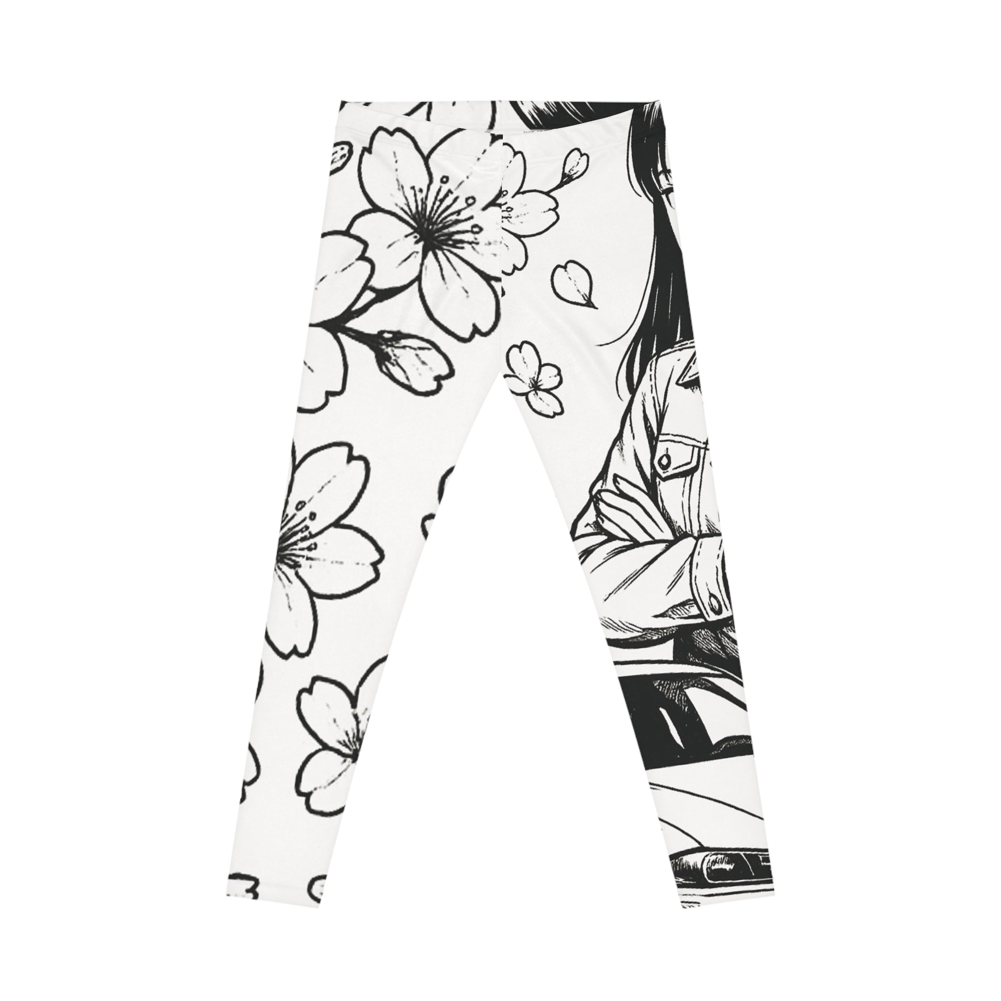 Women's CM’s Cherry Blossom Leggings, Stylish Activewear, Comfortable Everyday Pants, Artistic Leggings for Yoga, Casual Outfits
