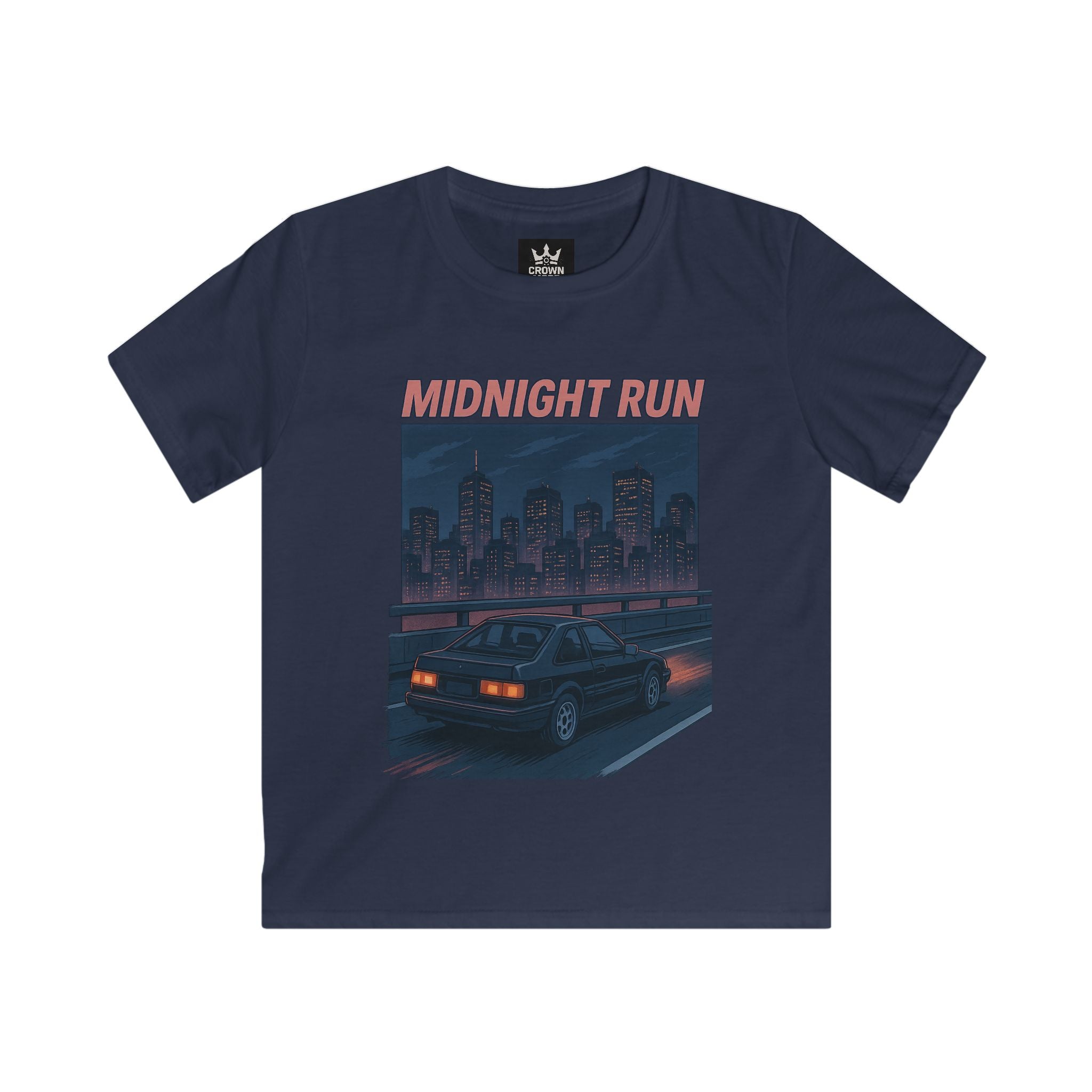 Retro Cityscape Kids Tee, Vintage Car Shirt, Midnight Run Graphic Tee, Cool Summer Kids Apparel, Perfect Gift for Young Drivers