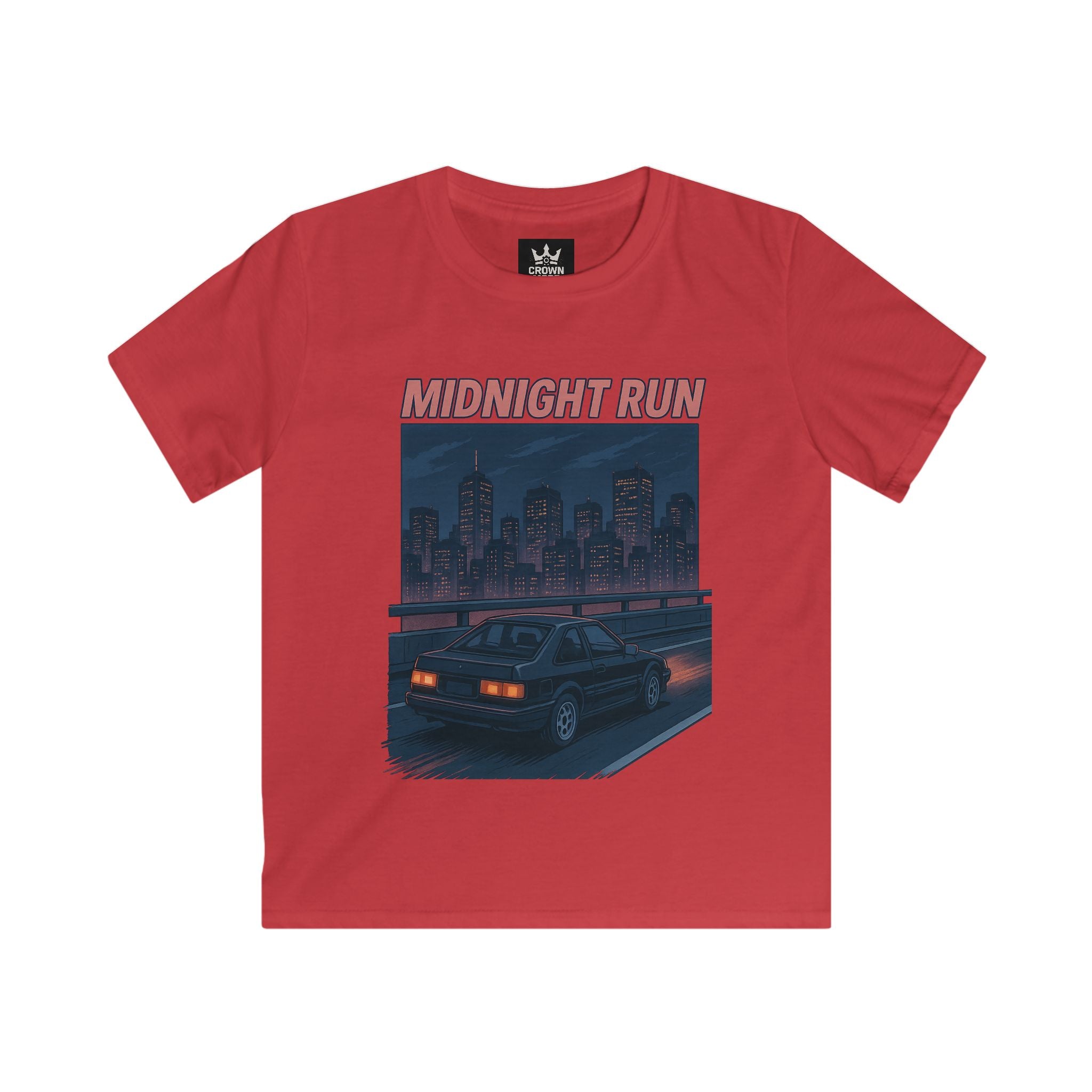 Retro Cityscape Kids Tee, Vintage Car Shirt, Midnight Run Graphic Tee, Cool Summer Kids Apparel, Perfect Gift for Young Drivers