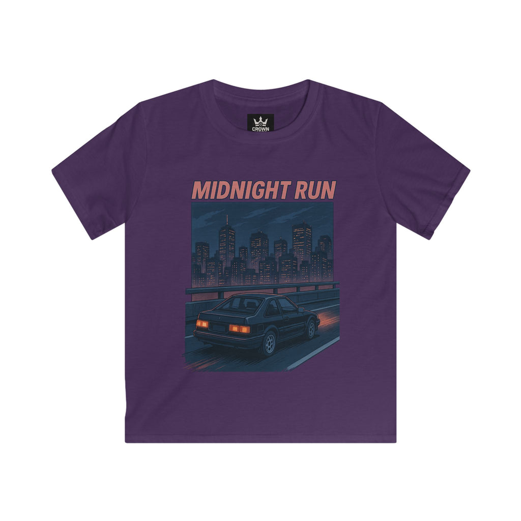 Retro Cityscape Kids Tee, Vintage Car Shirt, Midnight Run Graphic Tee, Cool Summer Kids Apparel, Perfect Gift for Young Drivers