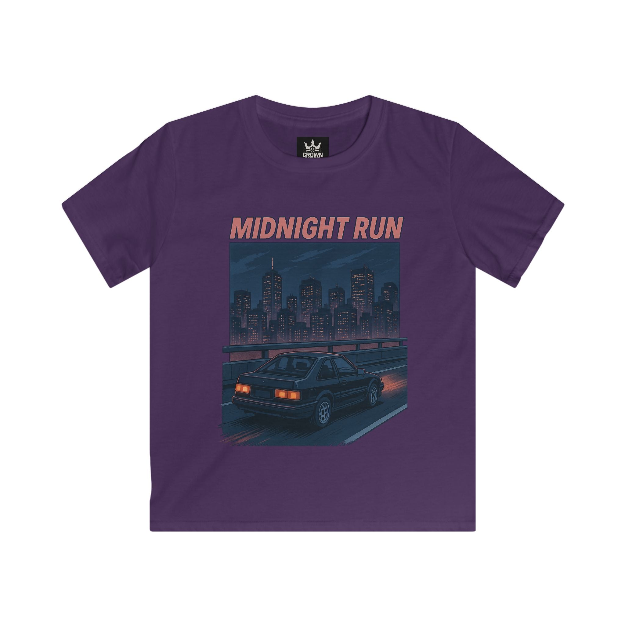 Retro Cityscape Kids Tee, Vintage Car Shirt, Midnight Run Graphic Tee, Cool Summer Kids Apparel, Perfect Gift for Young Drivers