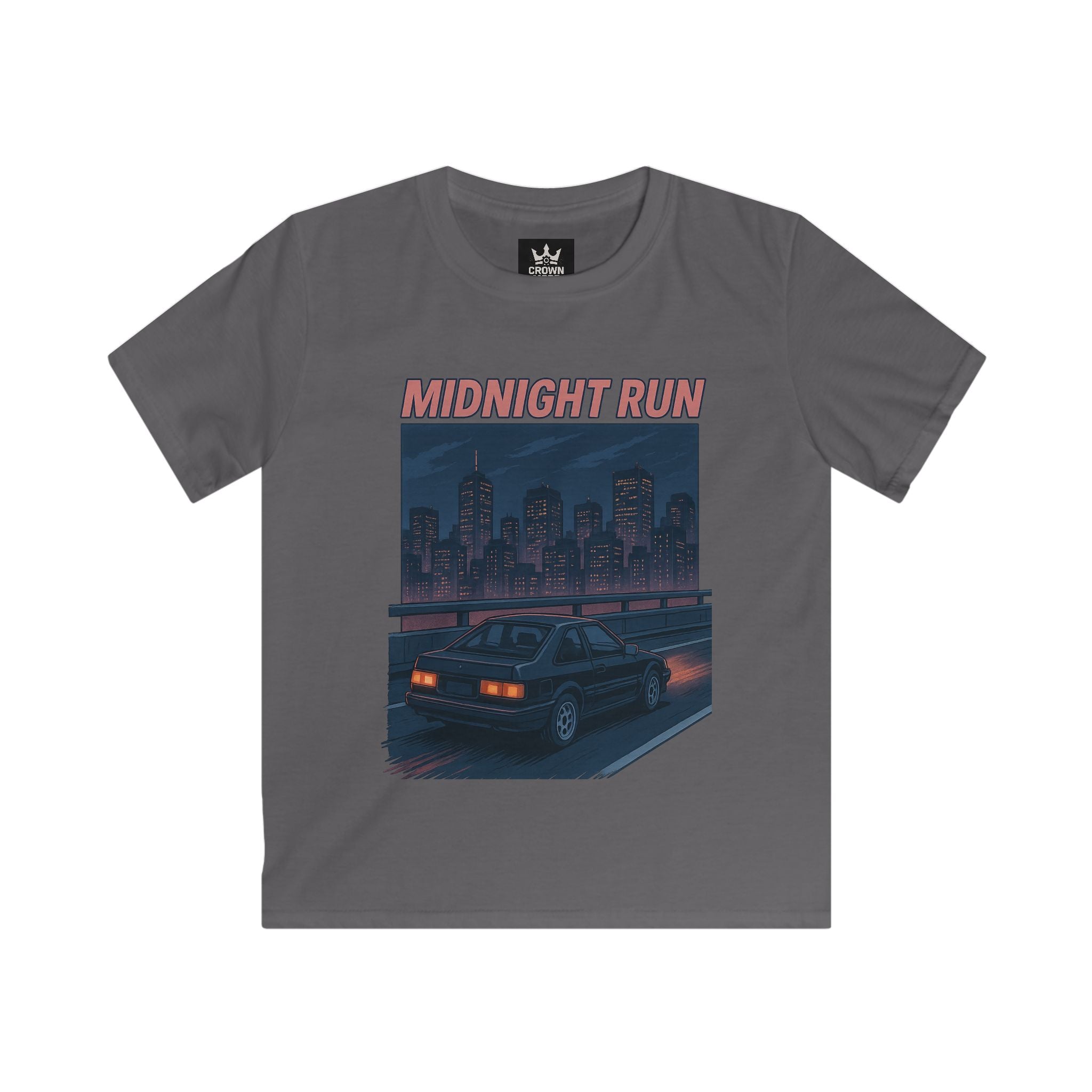 Retro Cityscape Kids Tee, Vintage Car Shirt, Midnight Run Graphic Tee, Cool Summer Kids Apparel, Perfect Gift for Young Drivers