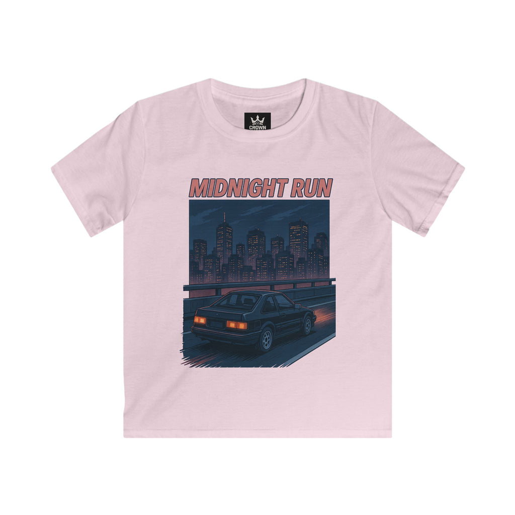 Retro Cityscape Kids Tee, Vintage Car Shirt, Midnight Run Graphic Tee, Cool Summer Kids Apparel, Perfect Gift for Young Drivers