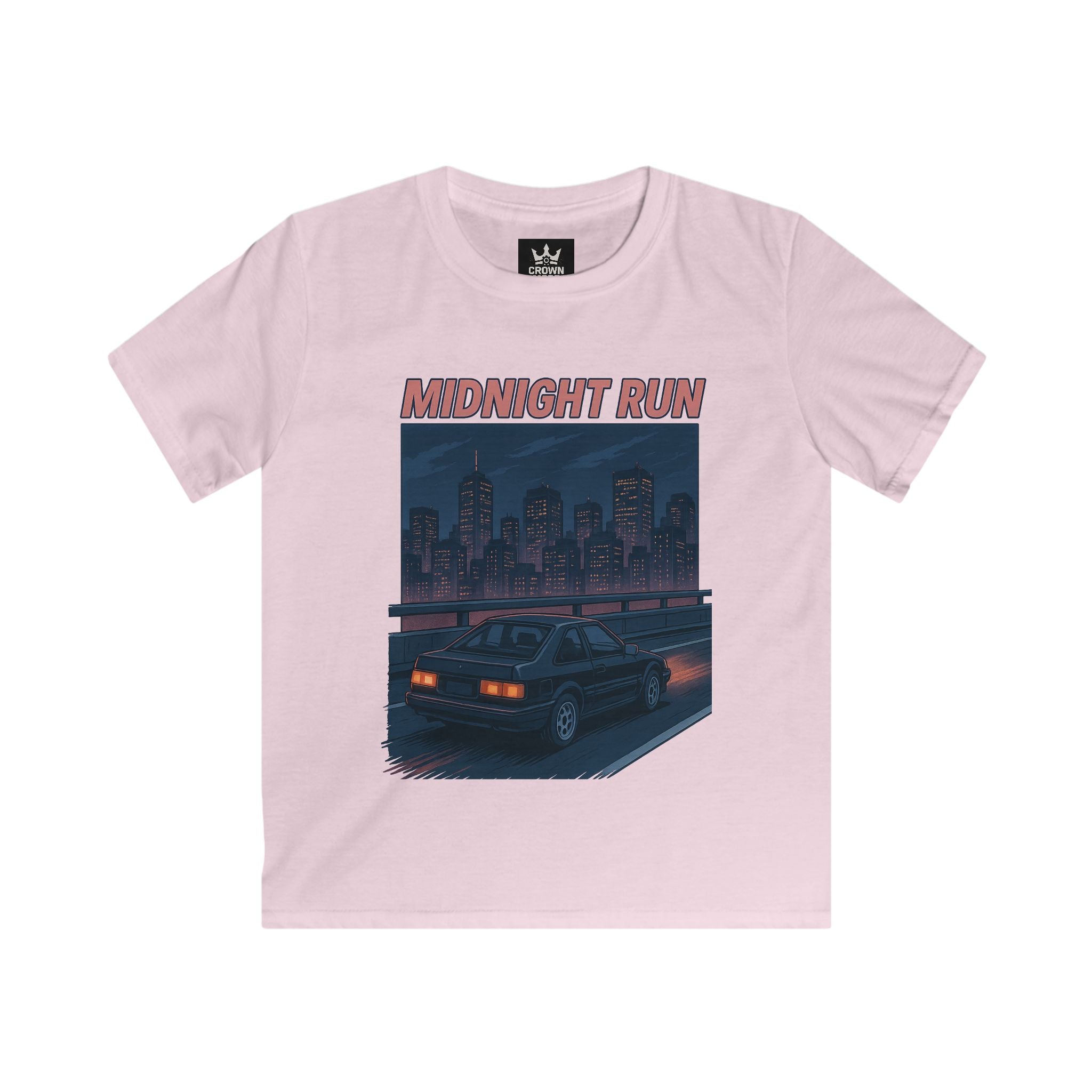 Retro Cityscape Kids Tee, Vintage Car Shirt, Midnight Run Graphic Tee, Cool Summer Kids Apparel, Perfect Gift for Young Drivers