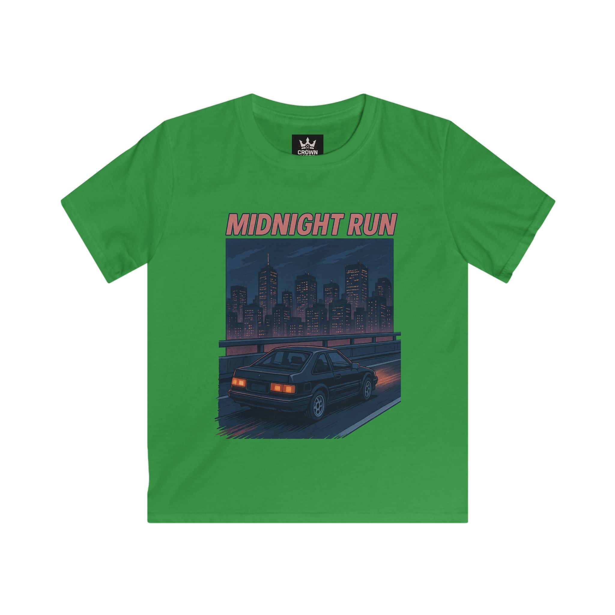 Retro Cityscape Kids Tee, Vintage Car Shirt, Midnight Run Graphic Tee, Cool Summer Kids Apparel, Perfect Gift for Young Drivers