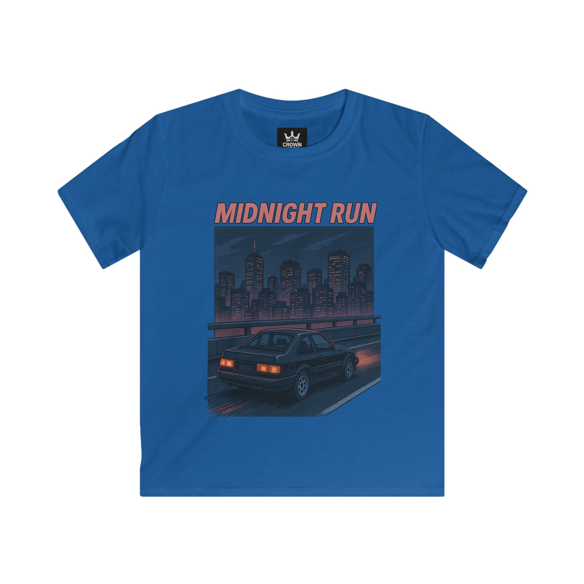 Retro Cityscape Kids Tee, Vintage Car Shirt, Midnight Run Graphic Tee, Cool Summer Kids Apparel, Perfect Gift for Young Drivers