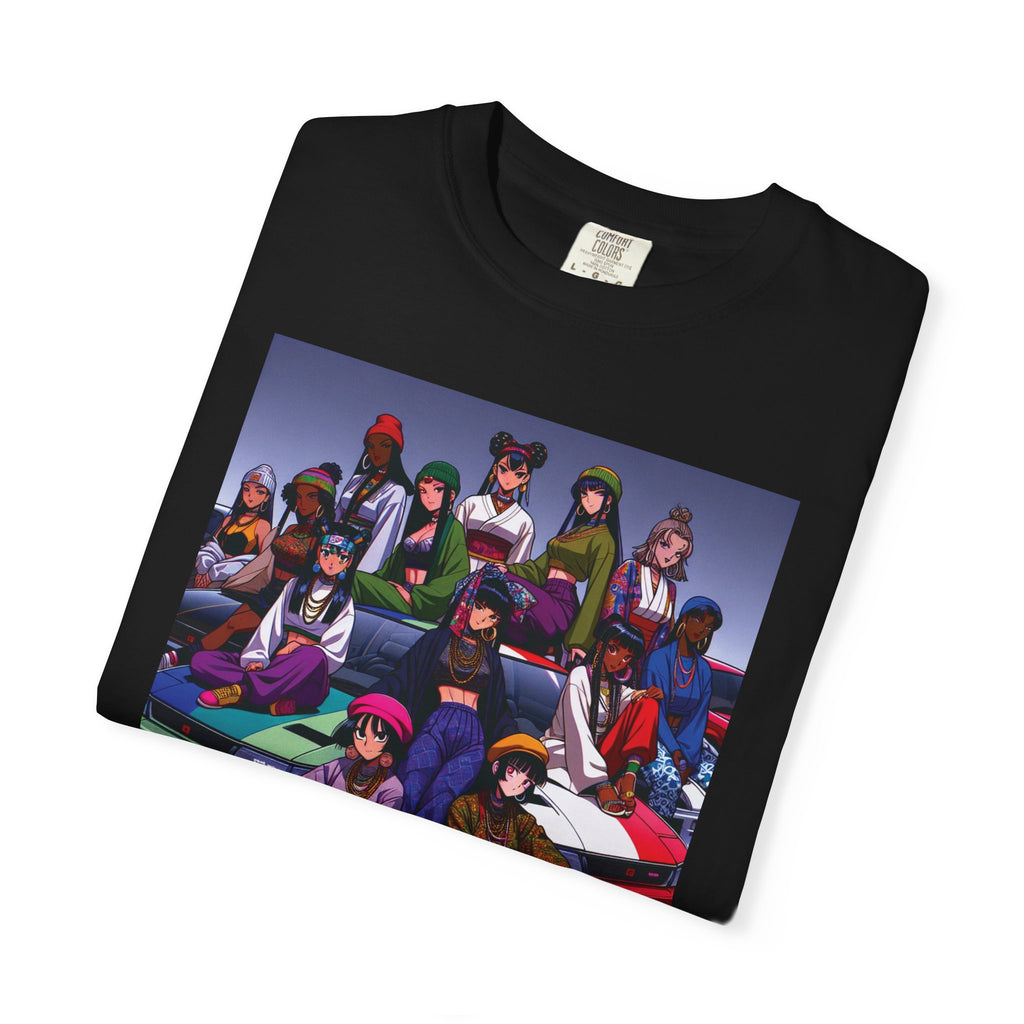 Drip Meets Drift Unisex Garment-Dyed T-Shirt, Anime Streetwear, Casual Style, Gift for Gamers, Unisex Fashion Tee