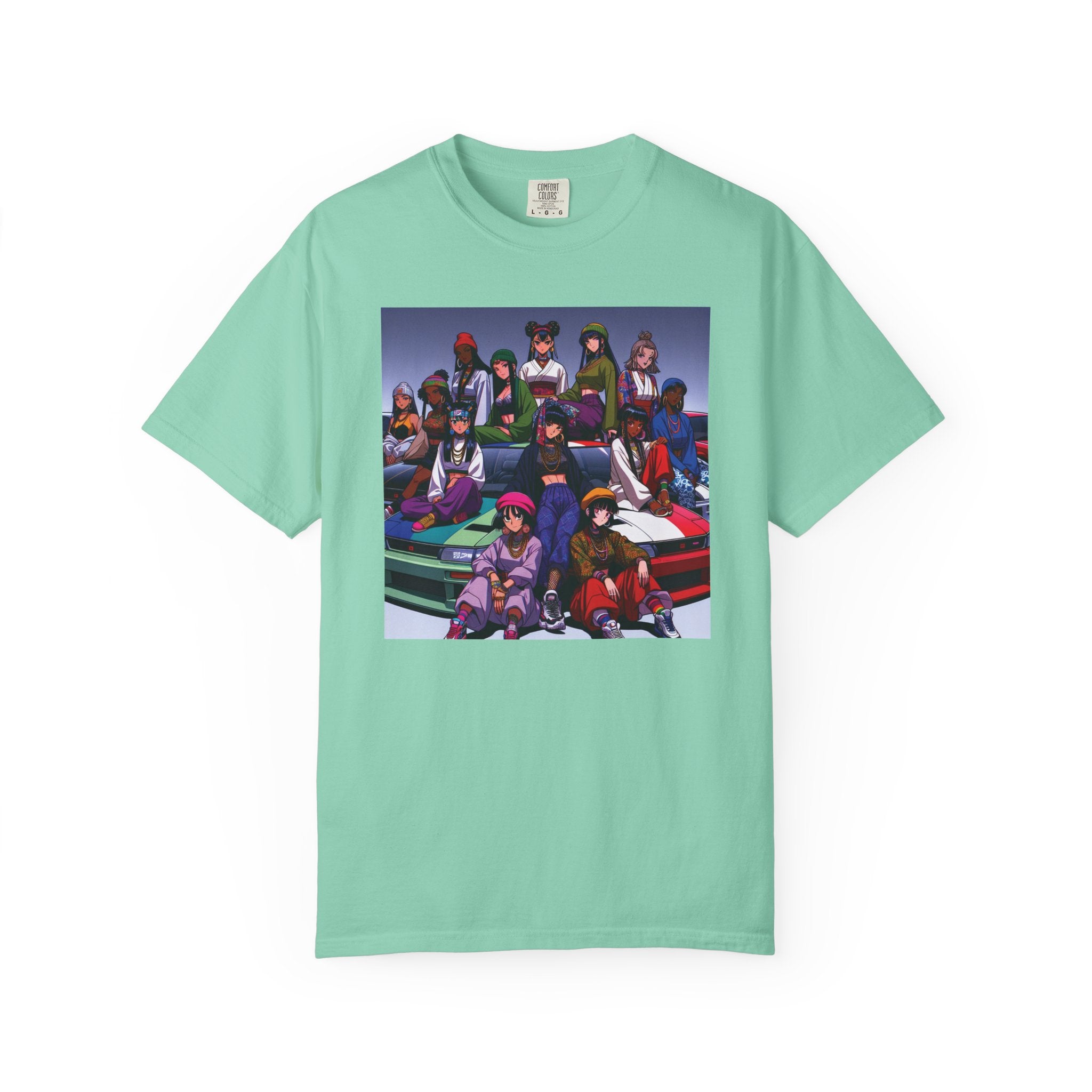 Drip Meets Drift Unisex Garment-Dyed T-Shirt, Anime Streetwear, Casual Style, Gift for Gamers, Unisex Fashion Tee